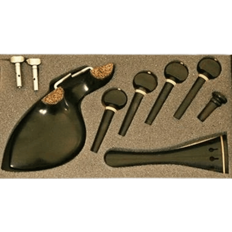 Violin Ebony Set With Boxwood Fittings
