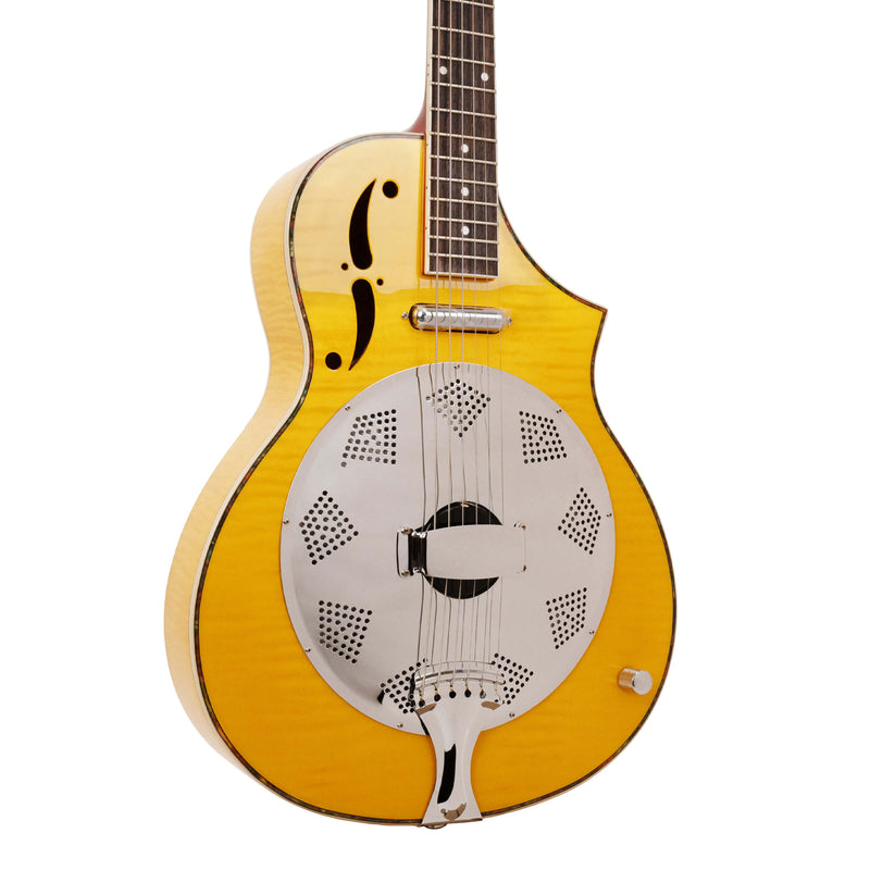 Gold Tone Mojo: Round-neck Resonator Guitar with Pickup and Case