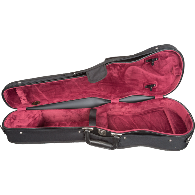 Bobelock 1007 Shaped Wood Shell Velour Violin Case - With Suspension