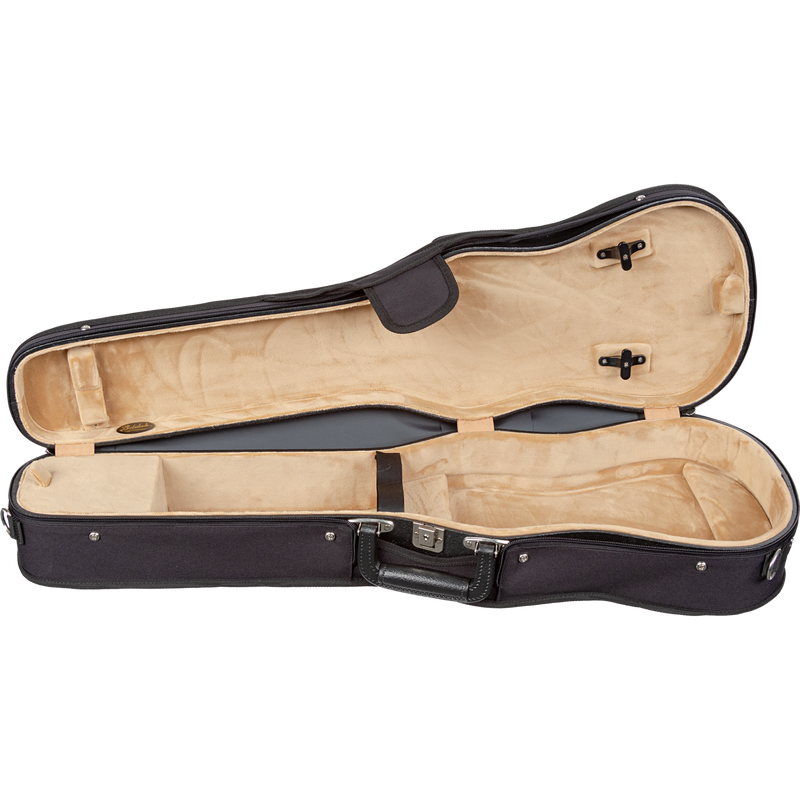 Bobelock 1007 Shaped Wood Shell Velour Violin Case - With Suspension