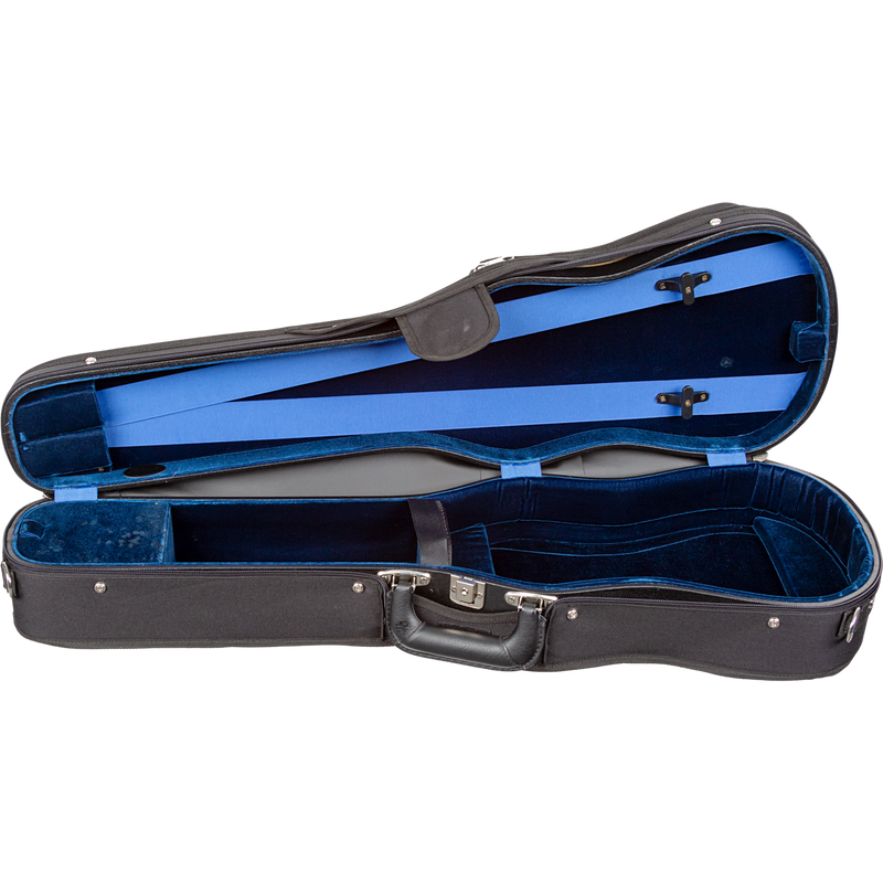 Bobelock 1007 Shaped Wood Shell Velvet Violin Case - With Suspension