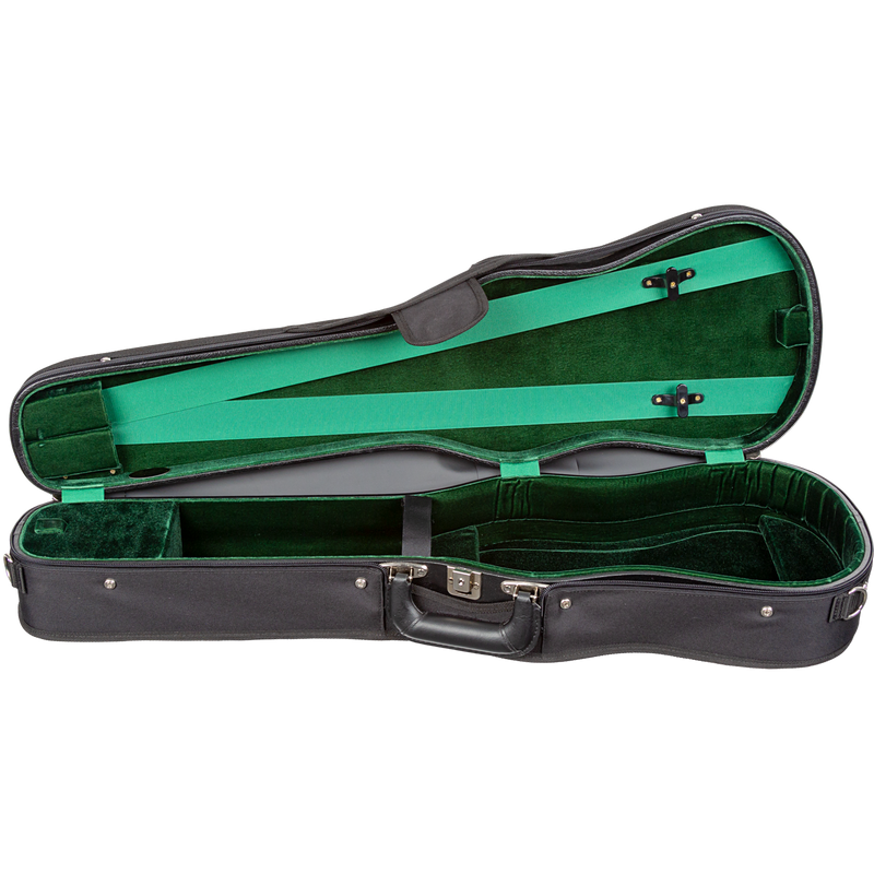 Bobelock 1007 Shaped Wood Shell Velvet Violin Case - With Suspension